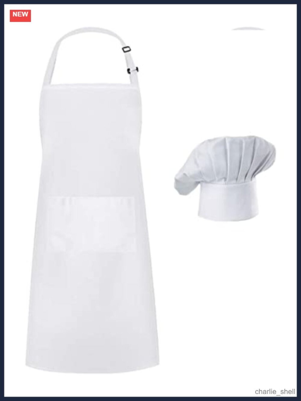 Chef Apron & Hat Set with Pockets Adjustable Cotton/Polyester Adult Cooking Gift